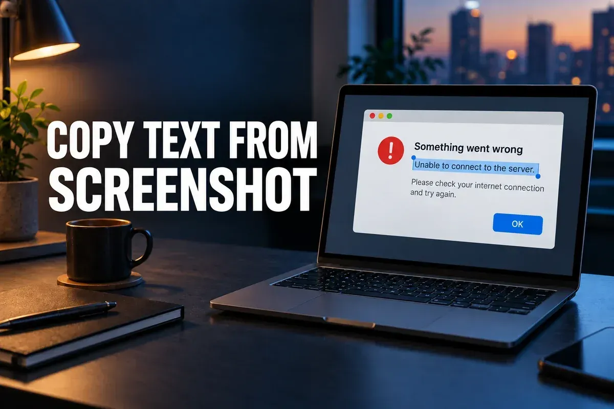 Mac laptop showing selected text in an example screenshot