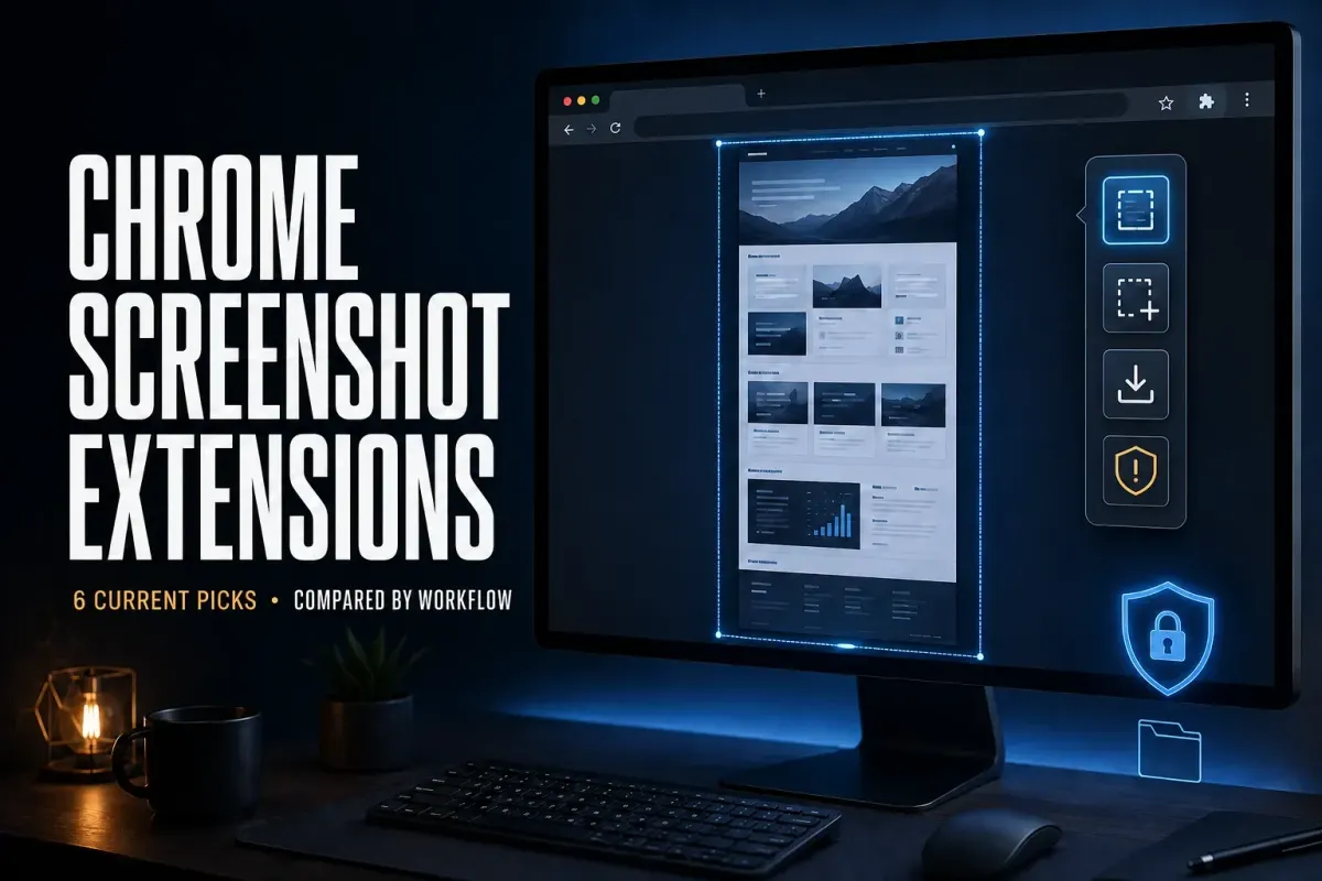 Chrome screenshot extensions compared for full-page capture, local files, collaboration, and privacy