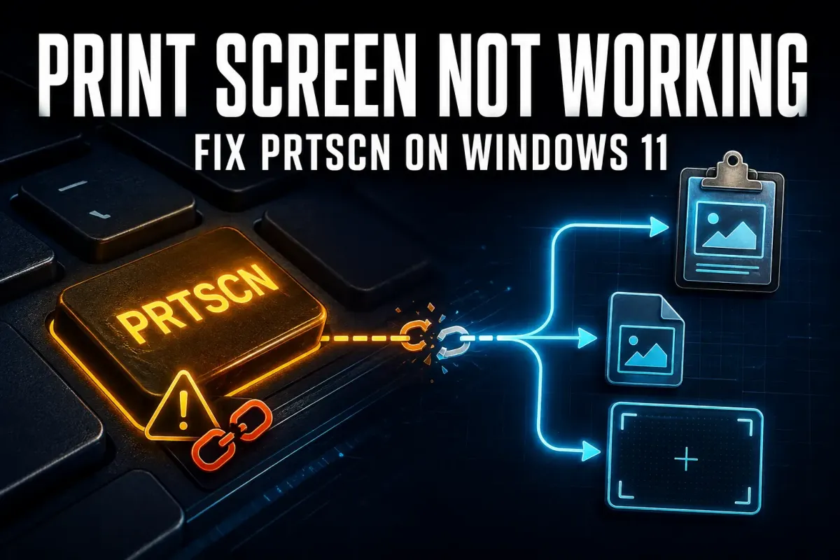 Print Screen not working in Windows 11 with PrtScn key, clipboard, and shortcut diagnostics