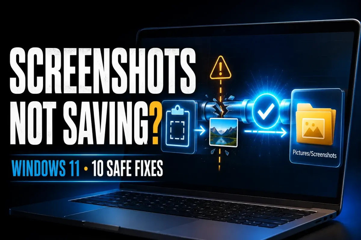 Windows 11 screenshots not saving with clipboard, folder, OneDrive, and repair checks