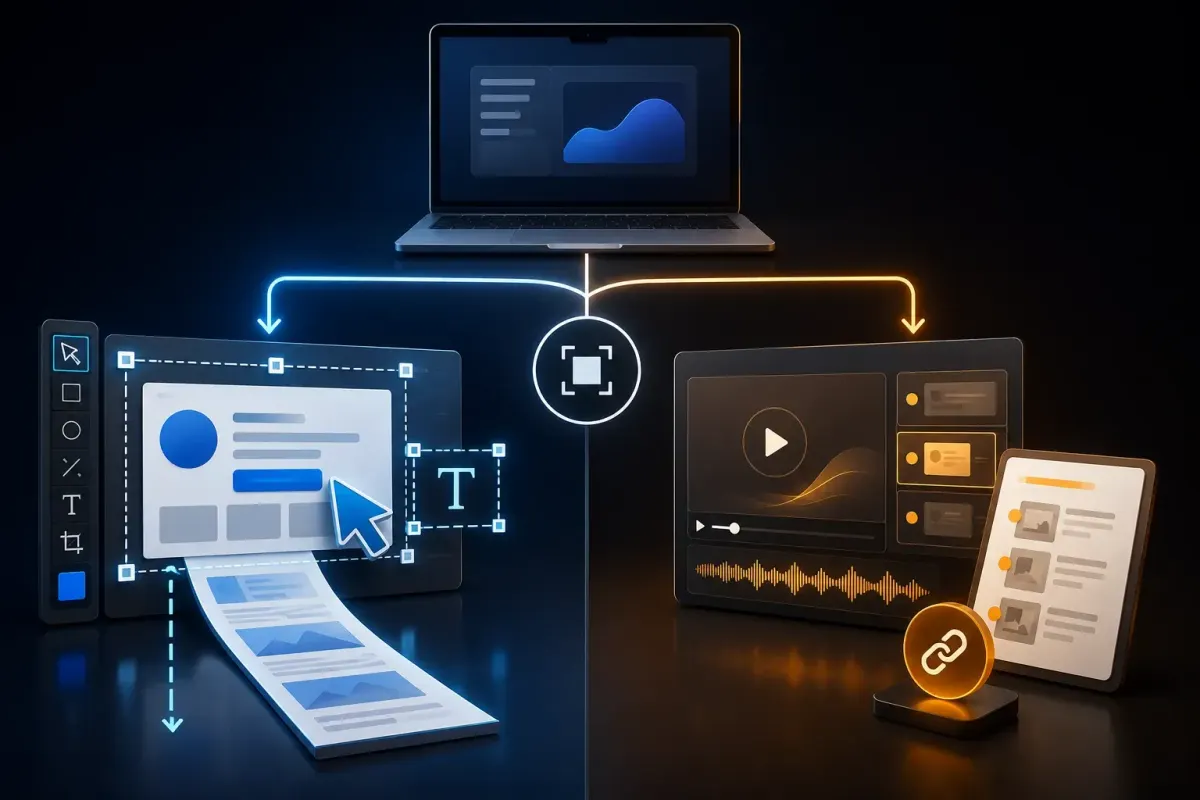 Snagit and Guidde compared for precise visual editing and AI video documentation
