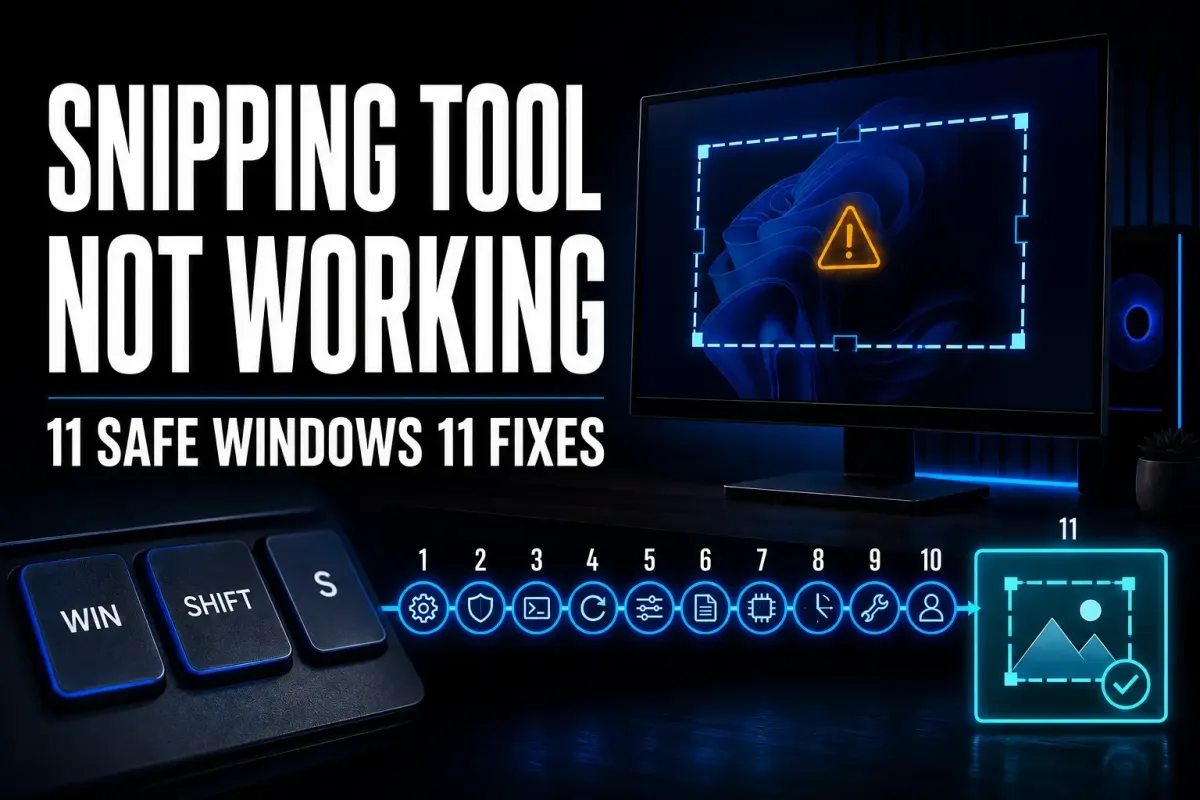 Snipping Tool not working in Windows 11 with a safe eleven-step repair path