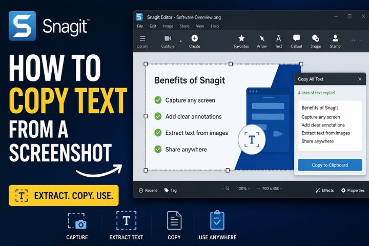 How to Copy Text from a Screenshot in Snagit