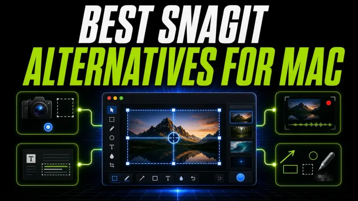 Mac screenshot editor connected to four Snagit alternative workflows