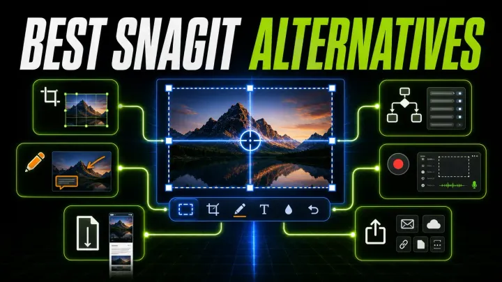 Six Windows capture-tool alternatives branching from a selected screen