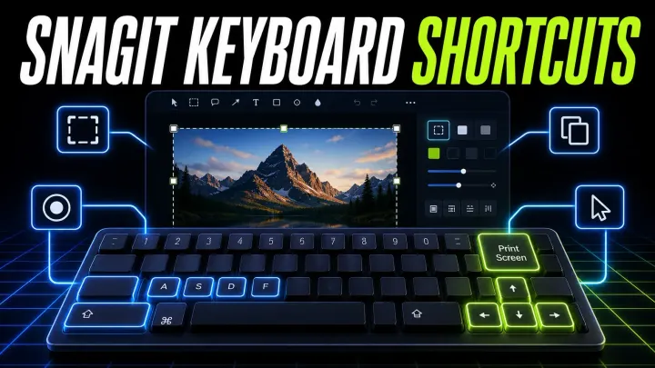 Snagit keyboard shortcut workflow connecting capture keys to the editor
