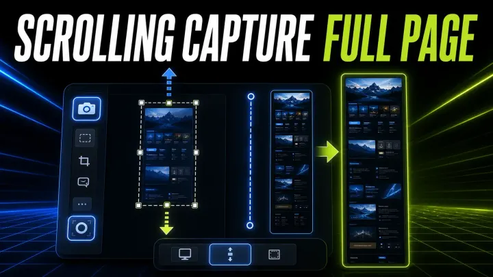 Snagit scrolling capture assembling a full-page screenshot