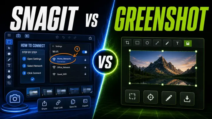 Split Snagit documentation and Greenshot screenshot editing workflows