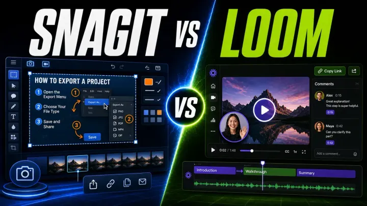 Split Snagit visual guide and Loom asynchronous video workflows