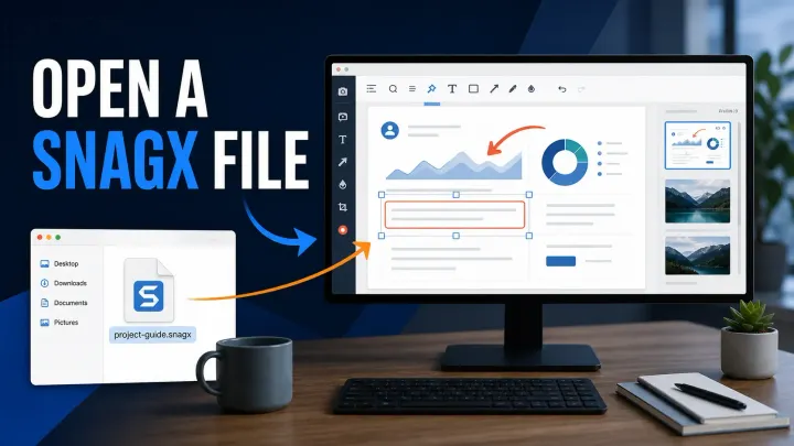 SNAGX editable project file with separate Snagit objects and a flattened PNG export