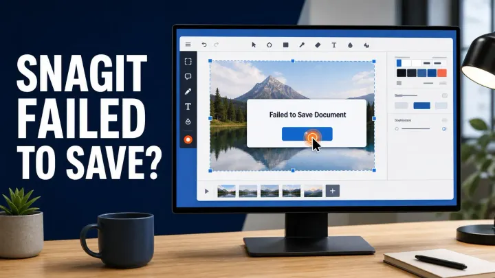 Snagit Failed to Save Document error with a safe seven-step recovery path