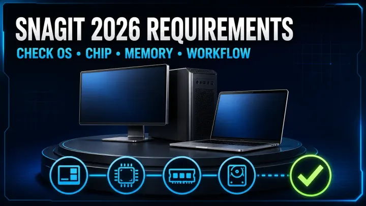 Snagit 2026 compatibility check for operating system processor memory storage and workflow