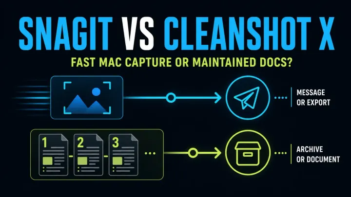 Snagit vs CleanShot X choice between quick Mac capture and maintained documentation