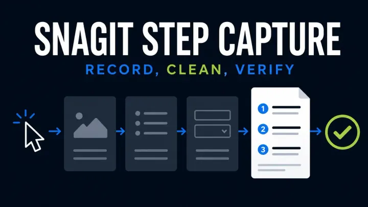 Snagit Step Capture workflow from recording through cleanup and verification