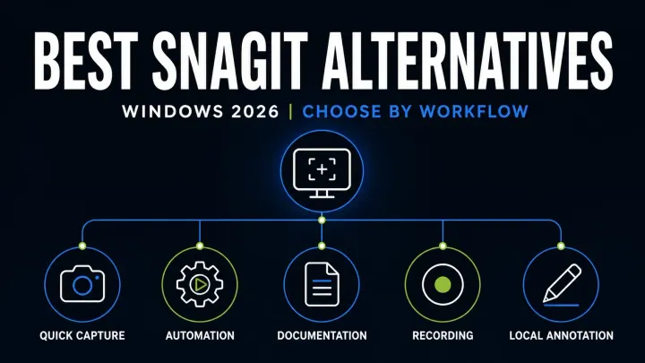 Best Snagit alternatives for Windows organized by capture workflow