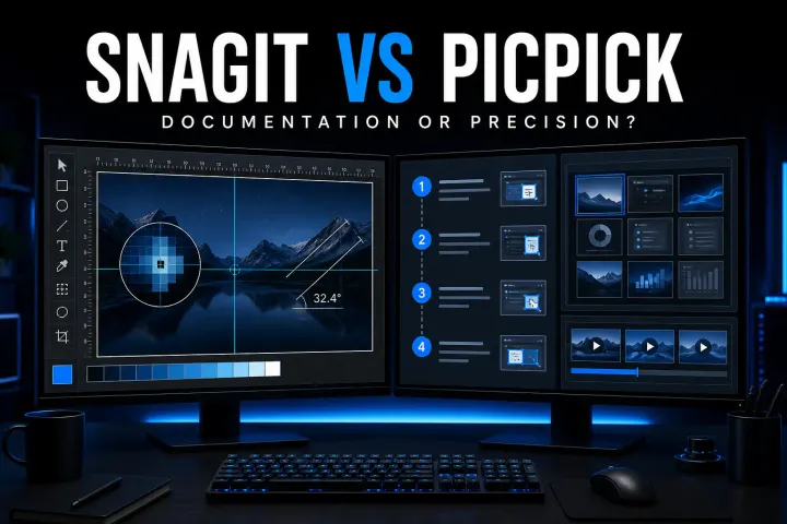 Snagit and PicPick compared for screenshot editing, design tools, and documentation