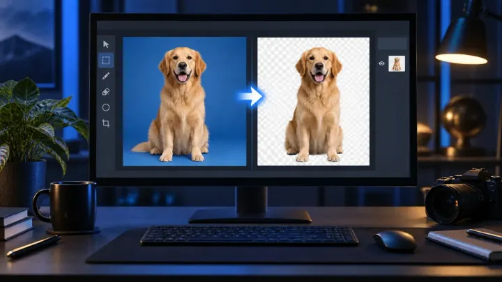 Snagit background removal workflow with a subject isolated from its original scene