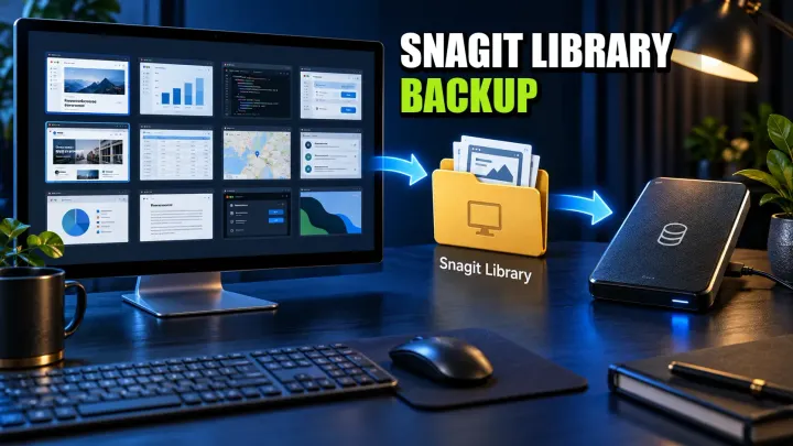 Snagit capture Library copied to a local folder and a separate backup drive