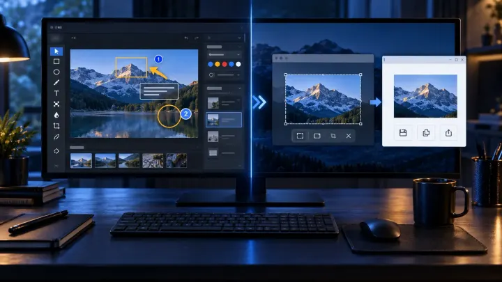 Snagit and Windows Snipping Tool compared for quick captures, scrolling pages, documentation, and reusable workflows