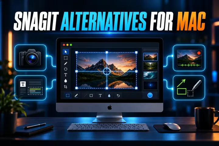 Mac screenshot editor with capture and annotation tools, illustrating Snagit alternatives