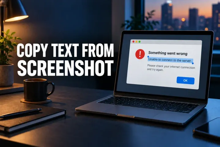 Mac laptop showing selected text in an example screenshot