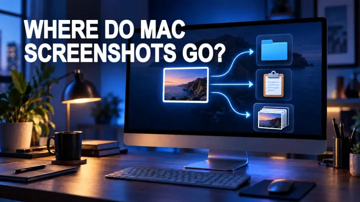 Mac screenshot locations: Desktop file, Clipboard, custom folder, and Snagit Library