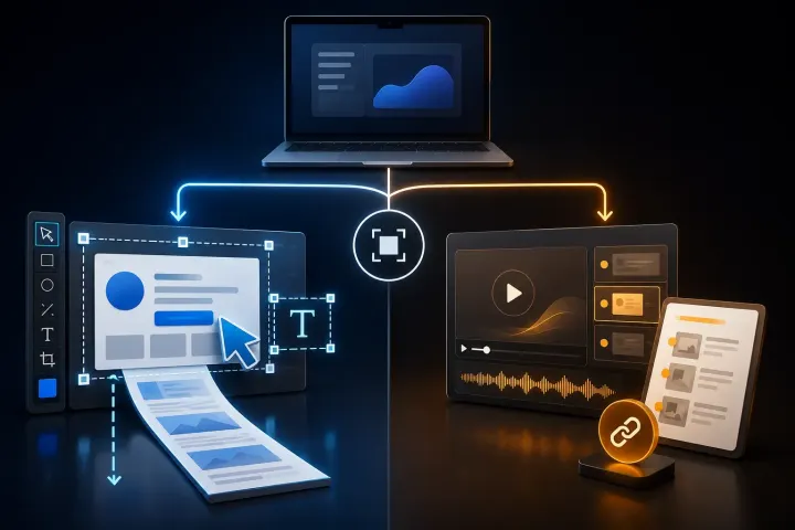 Snagit and Guidde compared for precise visual editing and AI video documentation