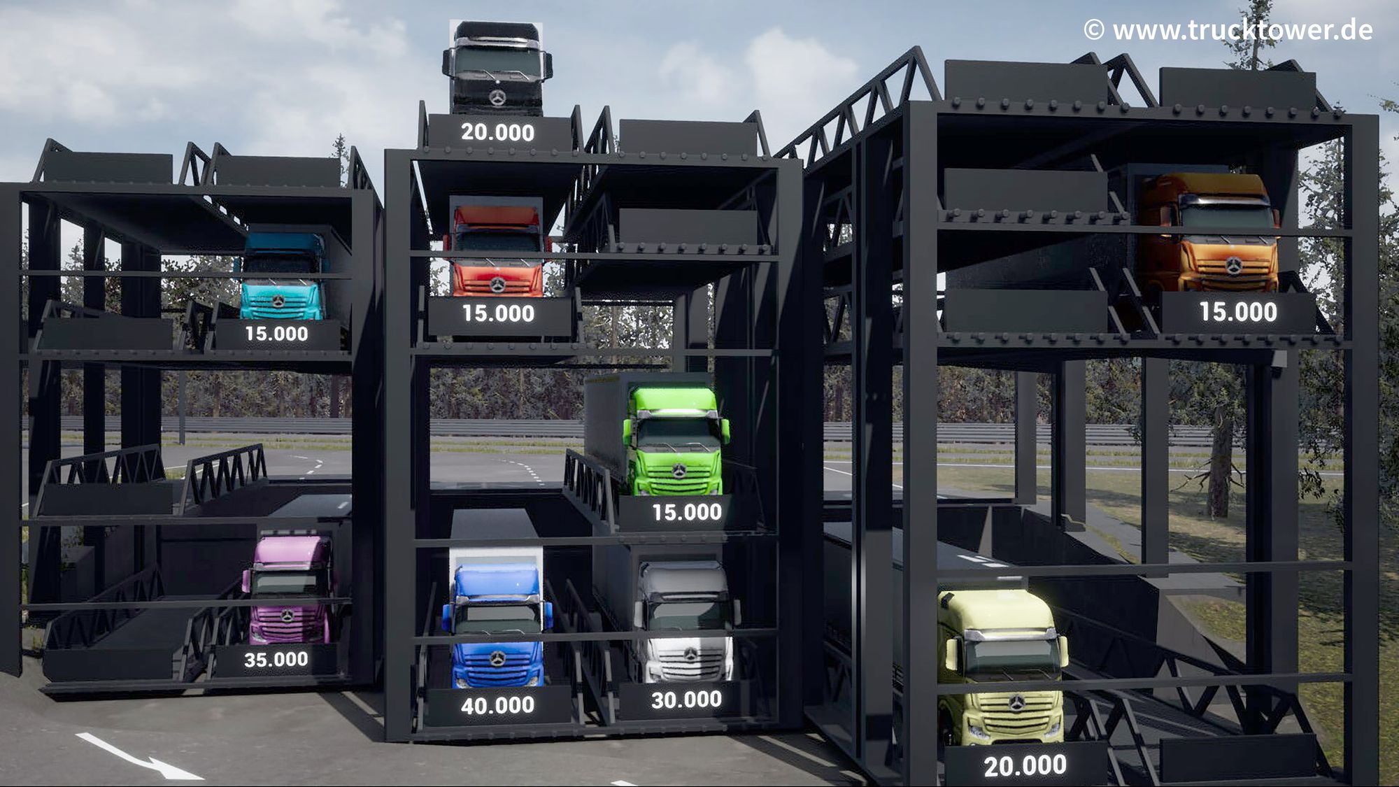 Новая концепция парковки для грузовиков TruckTower