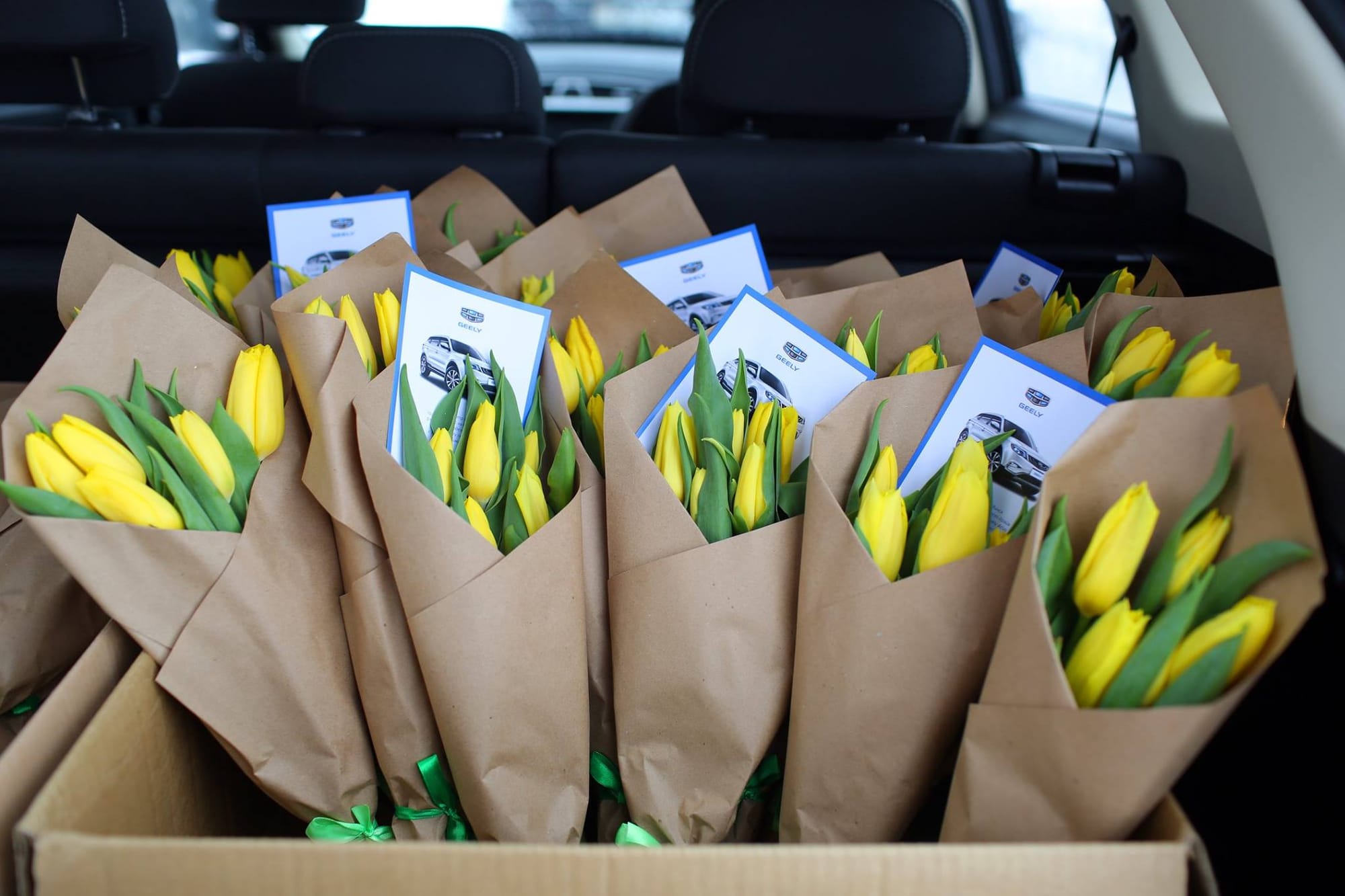 Автомобиль Geely с полным багажником цветов курсировал целый день между автозаправочными станциями А-100