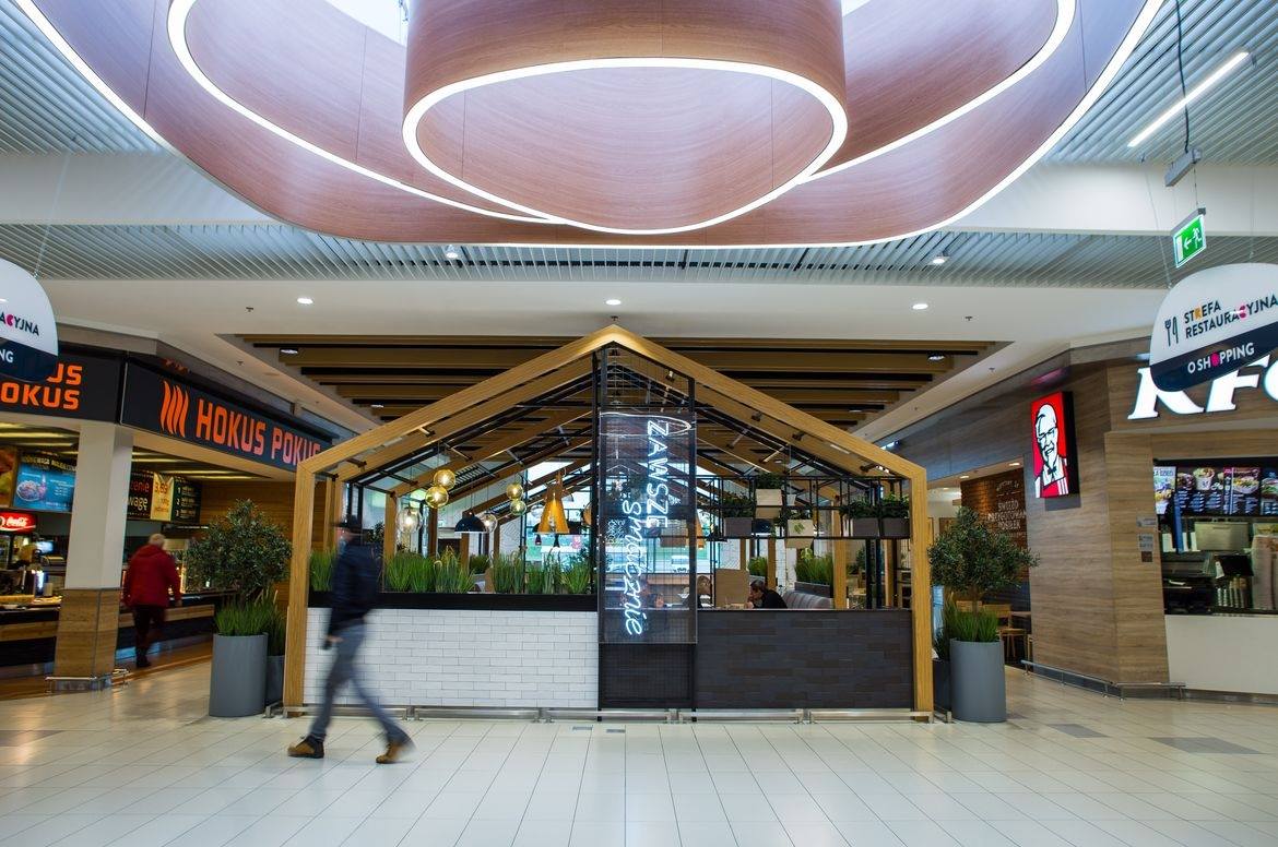 Удобные места для отдыха, пространство для работы и зонированные фуд-корты