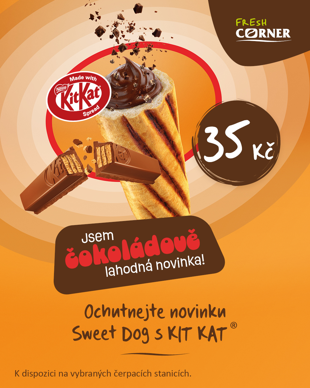 На АЗС MOL в Чехии появился сладкий хот-дог с KitKat