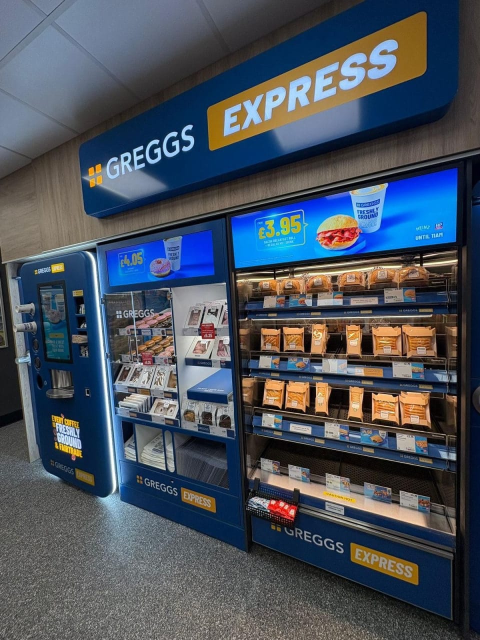 Автоматы самообслуживания Greggs Express на АЗС Motor Fuel Group в Шотландии