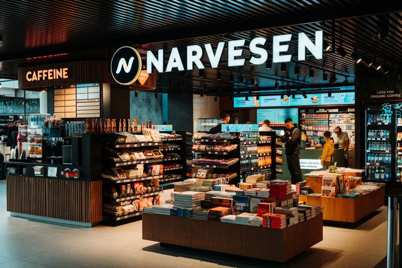 Обновленный концепт магазина Narvesen в аэропорту Вильнюса