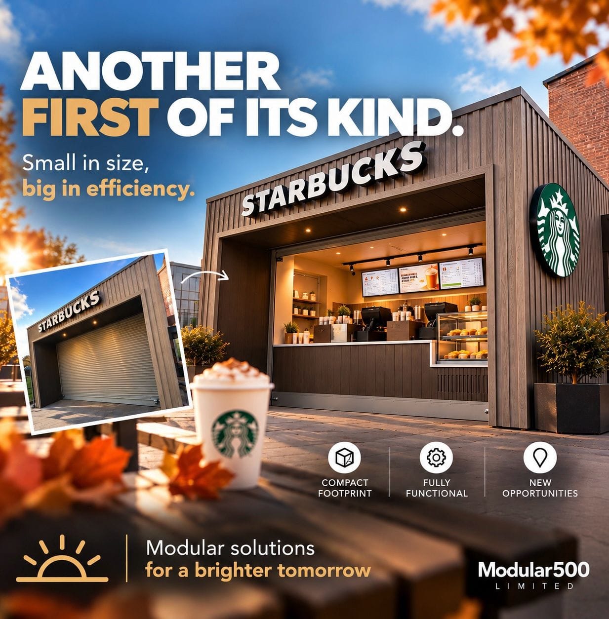 Starbucks запустил модульные киоски в Великобритании