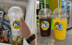 Стакан с кубиками льда на Bishkek Petroleum