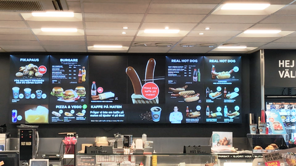Цифровое меню на АЗС Circle K в Норвегии