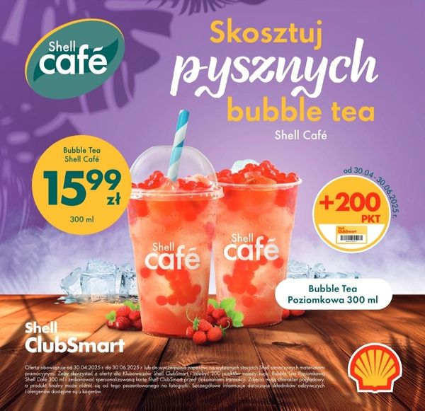 Shell Café в Польше запустил земляничный баббл-ти