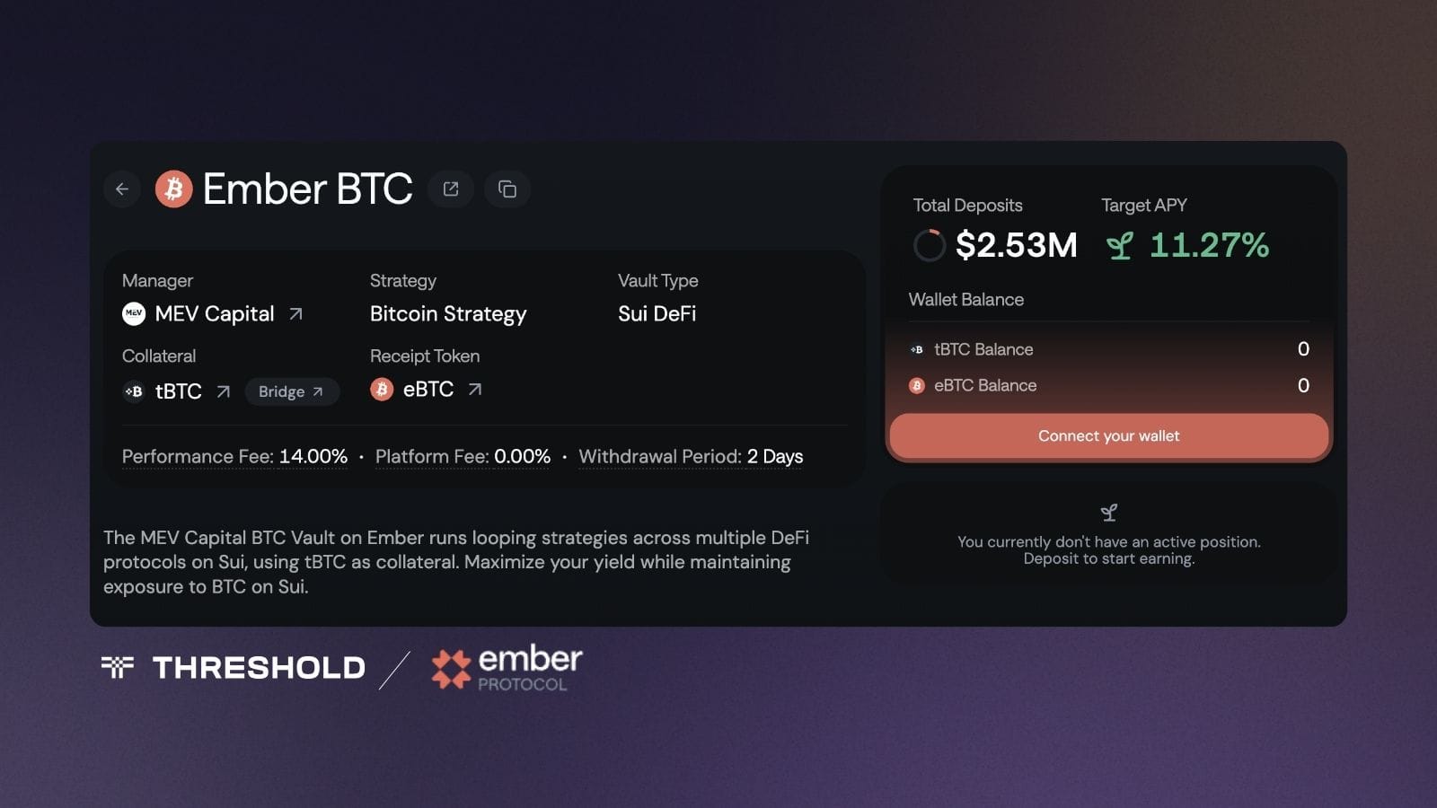 tBTC Now Collateral on New Ember Protocol Vault | Threshold Network