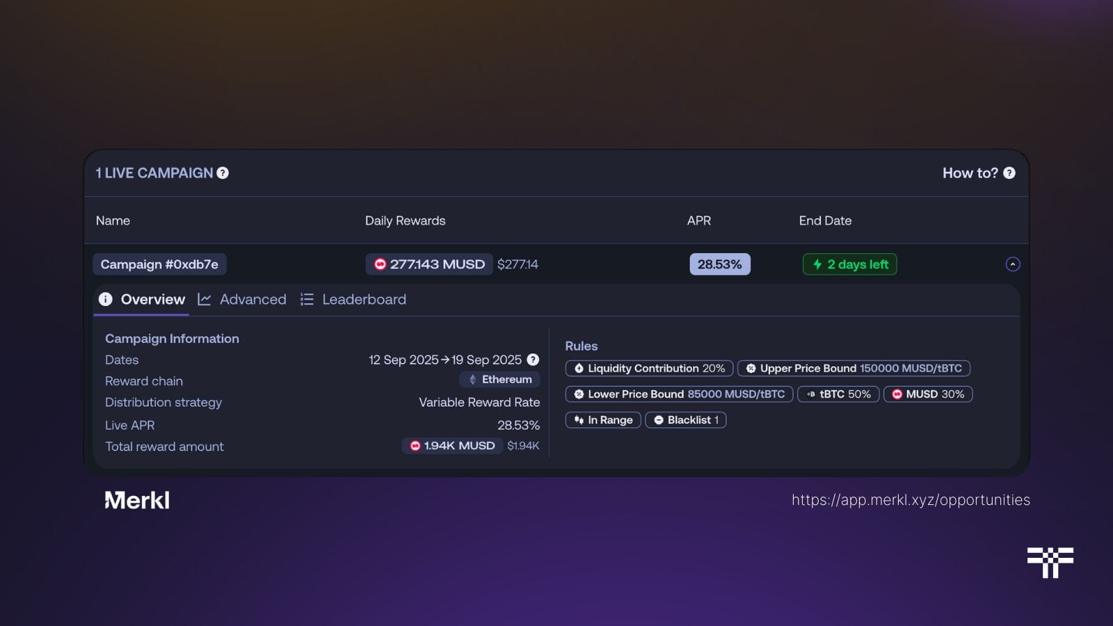 tBTC-MUSD Pool on Merkl is Open | Threshold Network