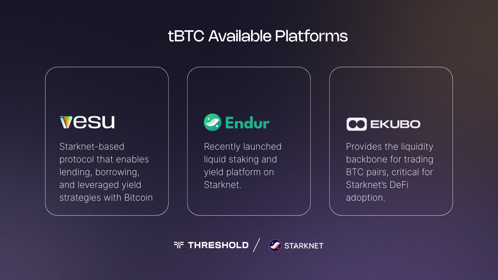 Where to find tBTC on Starknet BTCFi