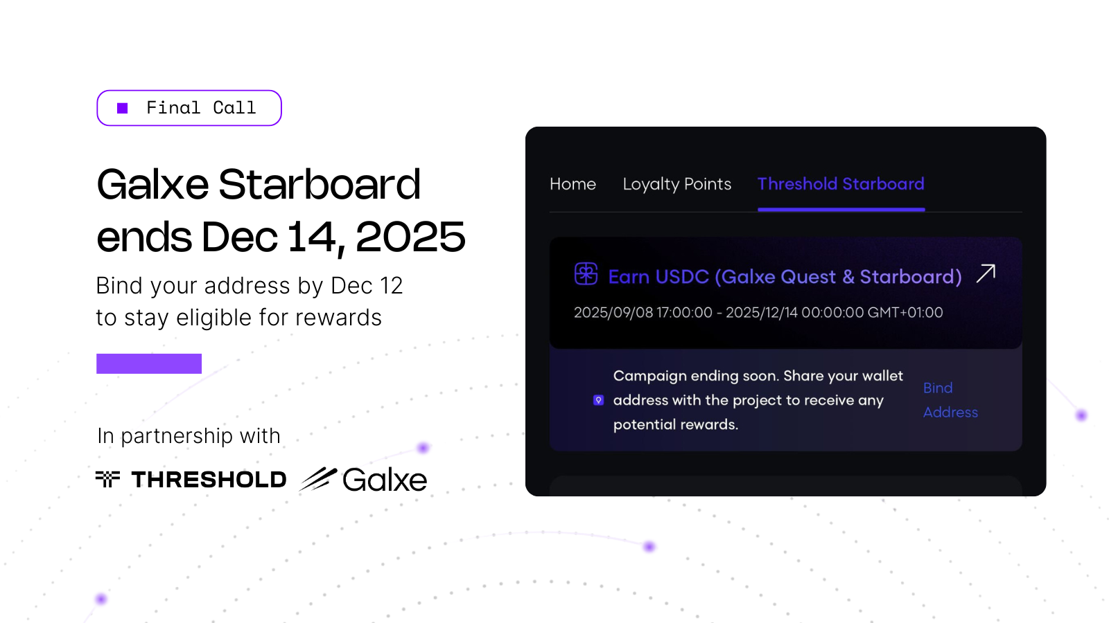Threshold Network Galxe Starboard Reminder | Threshold Network
