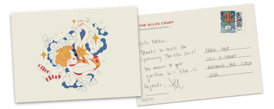 Sample postcard from The Ellis Court