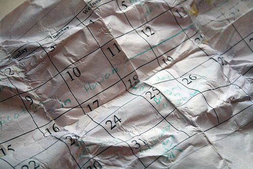 crumpled calendar