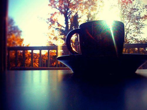 morning coffee in autumn