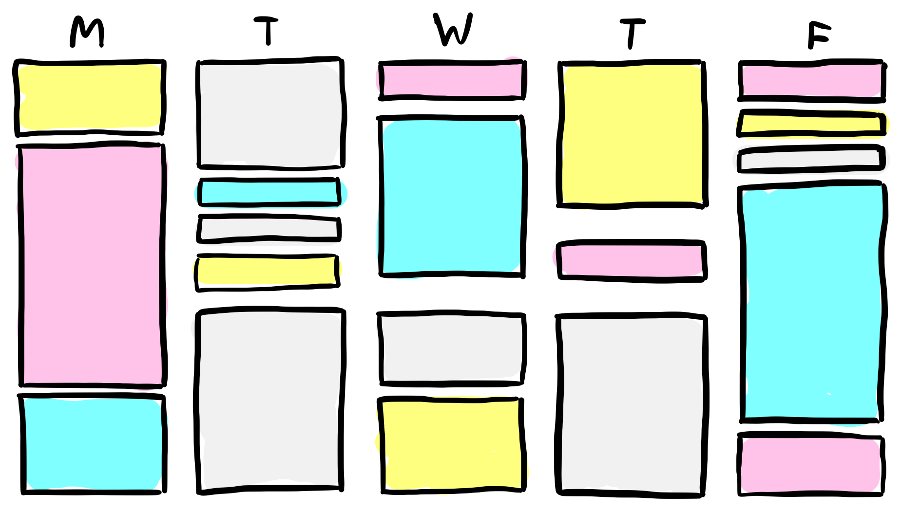 An illustration of a calendar that has time blocked out