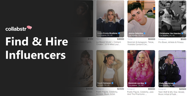 Screenshot of the Collabstr website.