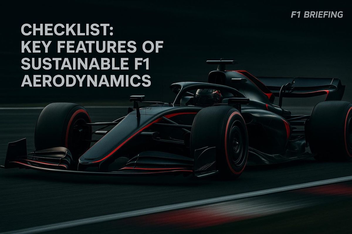Checklist: Key Features of Sustainable F1 Aerodynamics