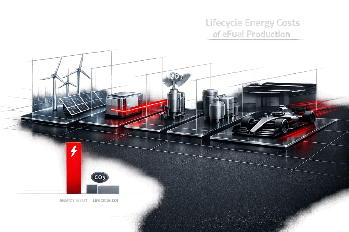 Lifecycle Energy Costs of eFuel Production