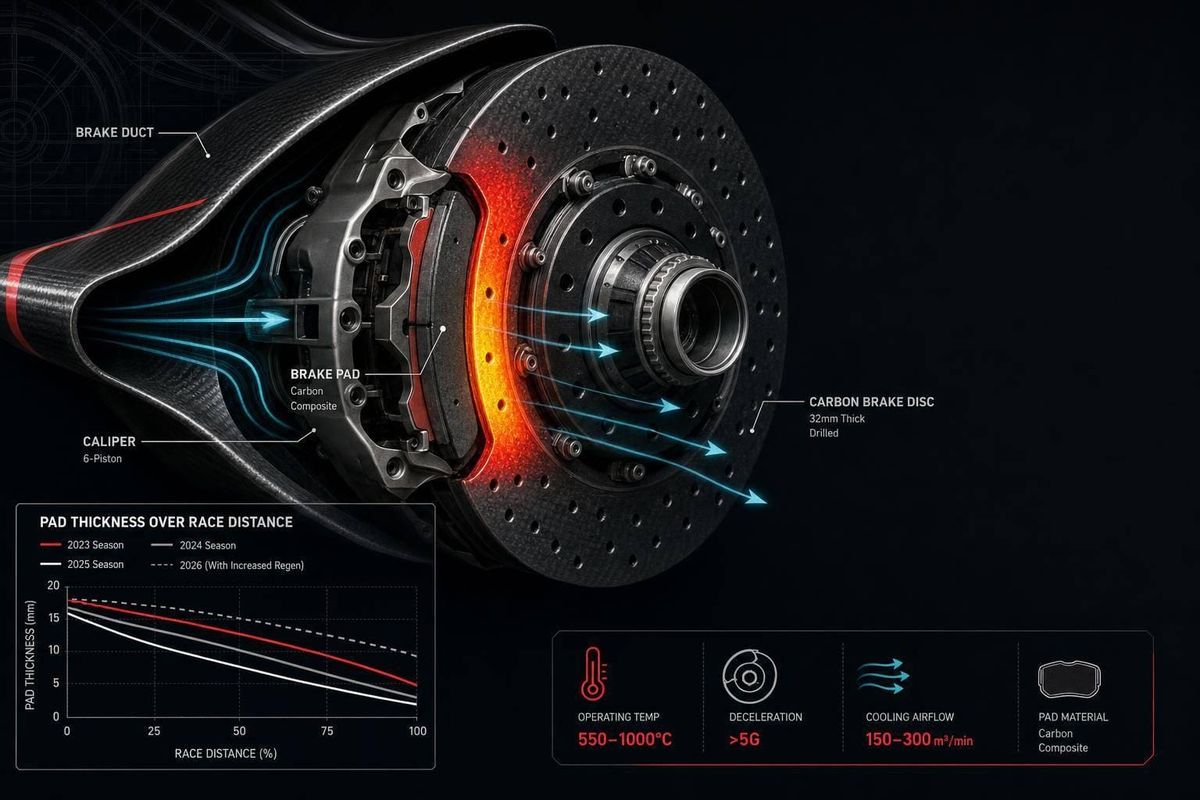 Brake Pad Wear: Key Data from Recent F1 Seasons