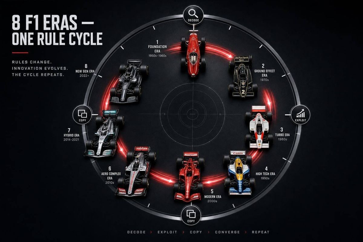 8 F1 Eras That Share Rule Cycle Patterns